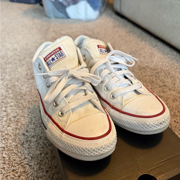 Converse women’s White and Red Sneakers - Picture 2 of 8